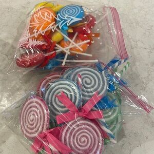 Candy theme Christmas ornaments frosted ￼lollipop
